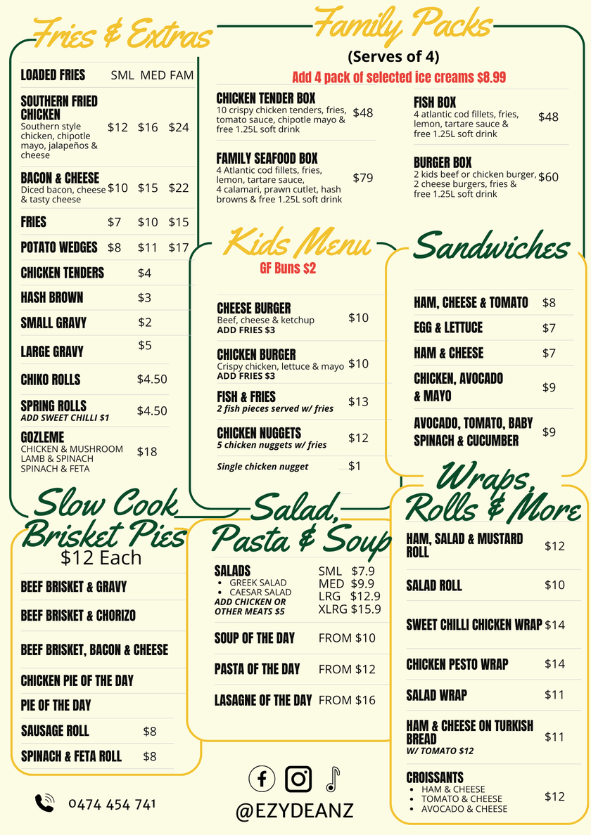 Ezykandy Menu Ezy Deanz